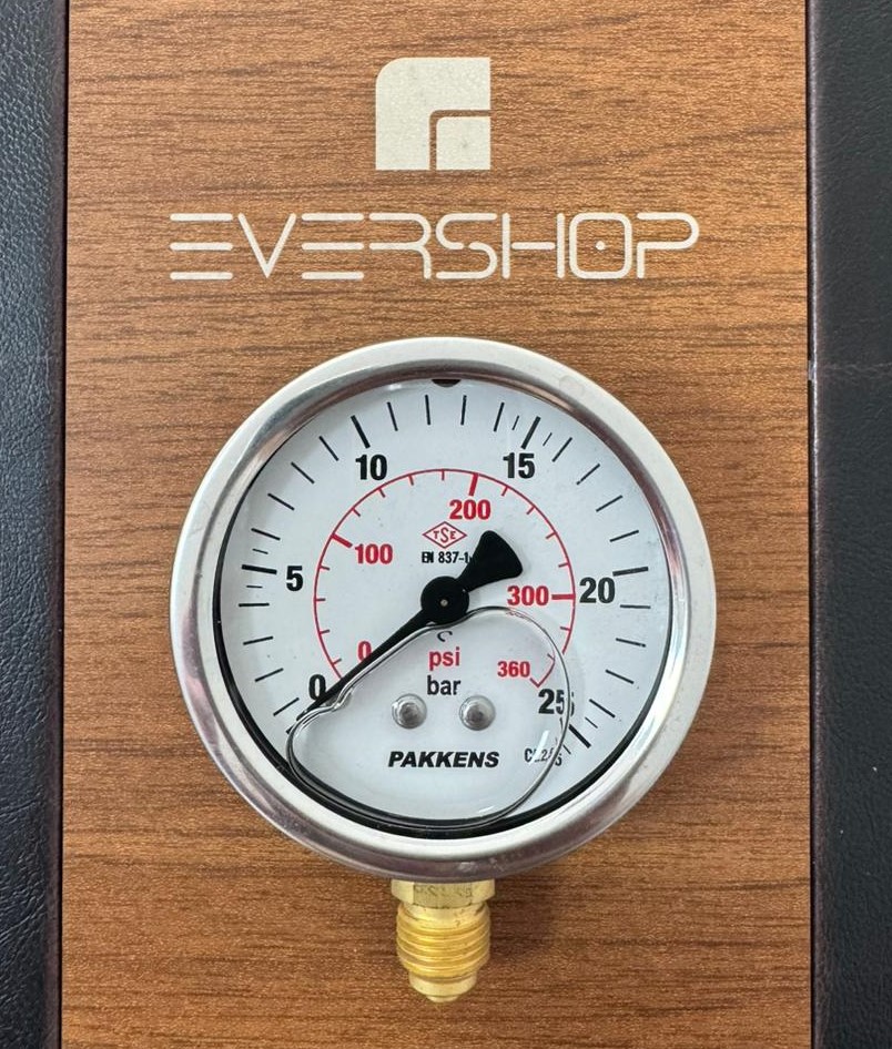 Manometr  Qliserinli D 63MM 25 bar psi Alt.Bağl.CL.2,5 G1/4"  PAKKENS